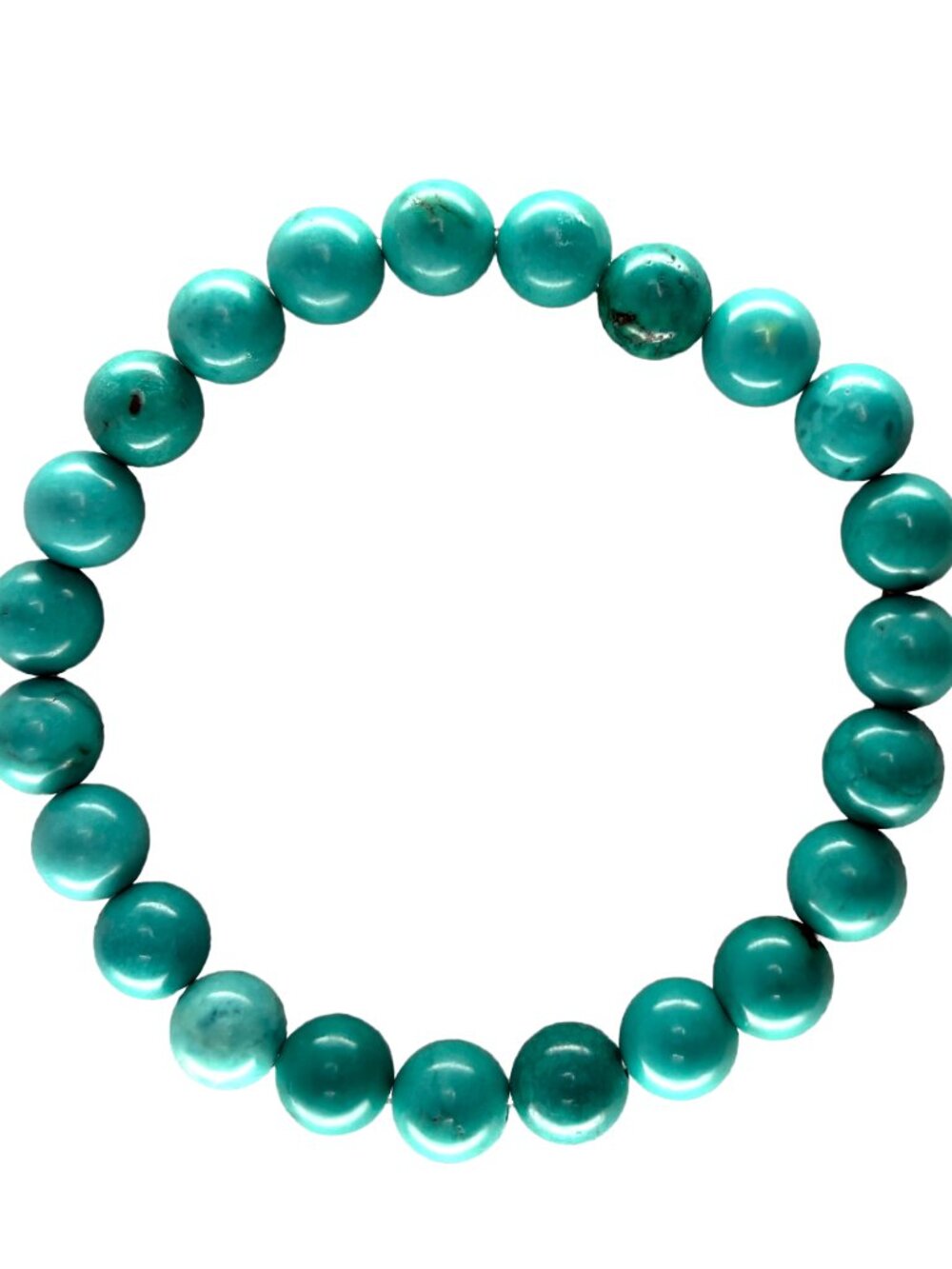 8mm x23 Natural Blue Turquoise Bead Bracelet Gemstone December Birthstone 16.9g